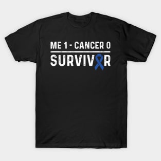 Colorectal Cancer Awareness Products Blue Ribbon Survivor T-Shirt